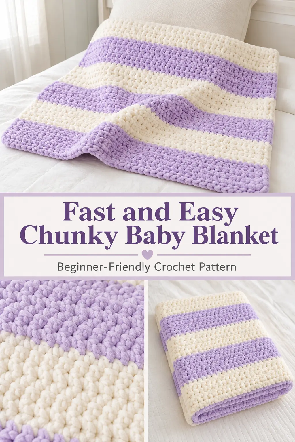 Fast and Easy Chunky Baby Blanket Free Crochet Pattern