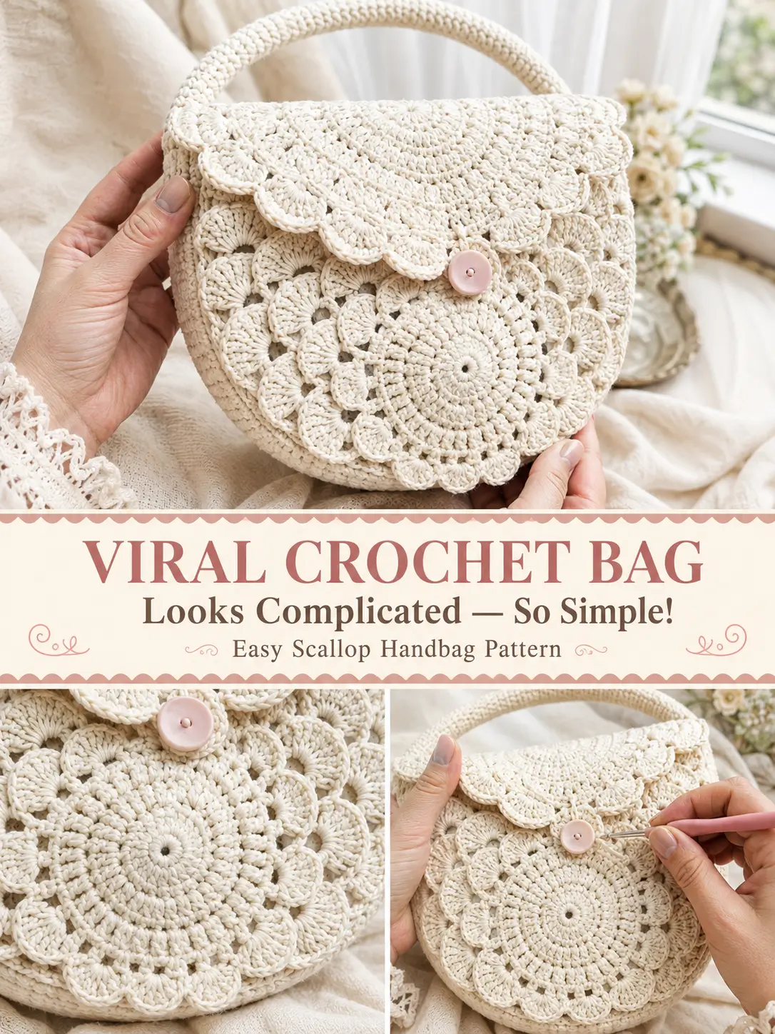 Viral Crochet Scallop Bag