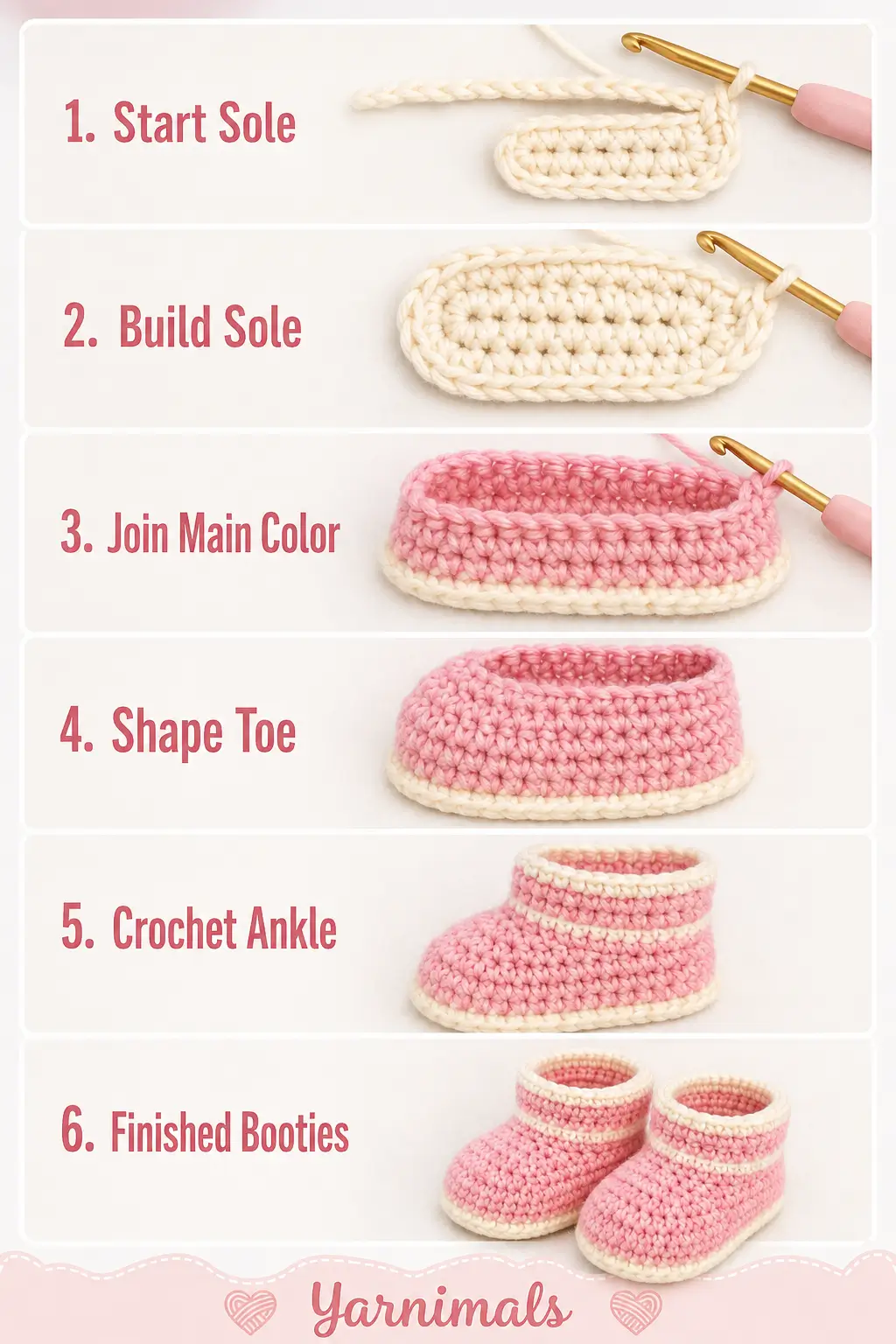 Easy Crochet Baby Booties Pattern 
