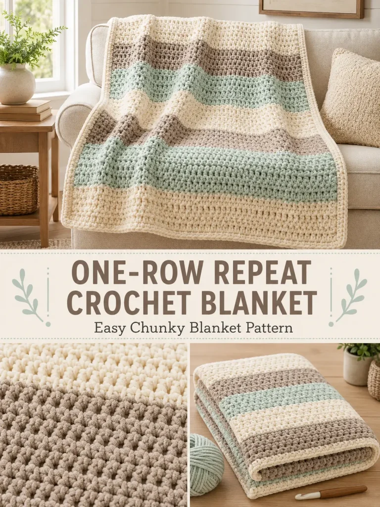 One-Row Repeat Crochet Blanket Pattern