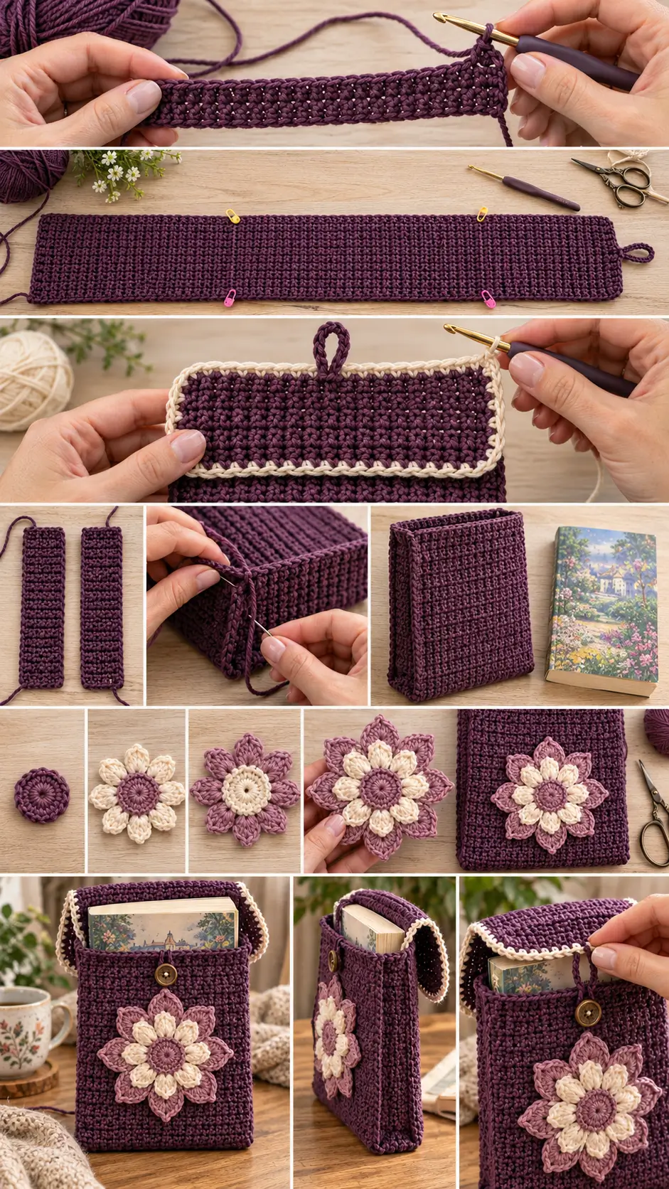 Moonflower Book Pouch Crochet Pattern
