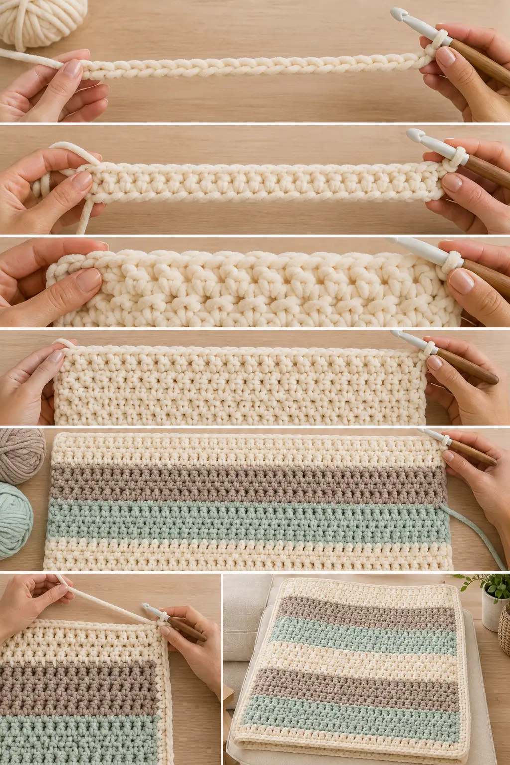 One-Row Repeat Crochet Blanket Pattern