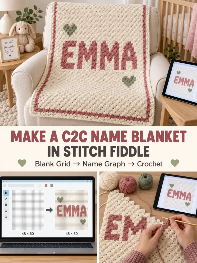 How to Make a C2C Name Blanket Graph in Stitch Fiddle