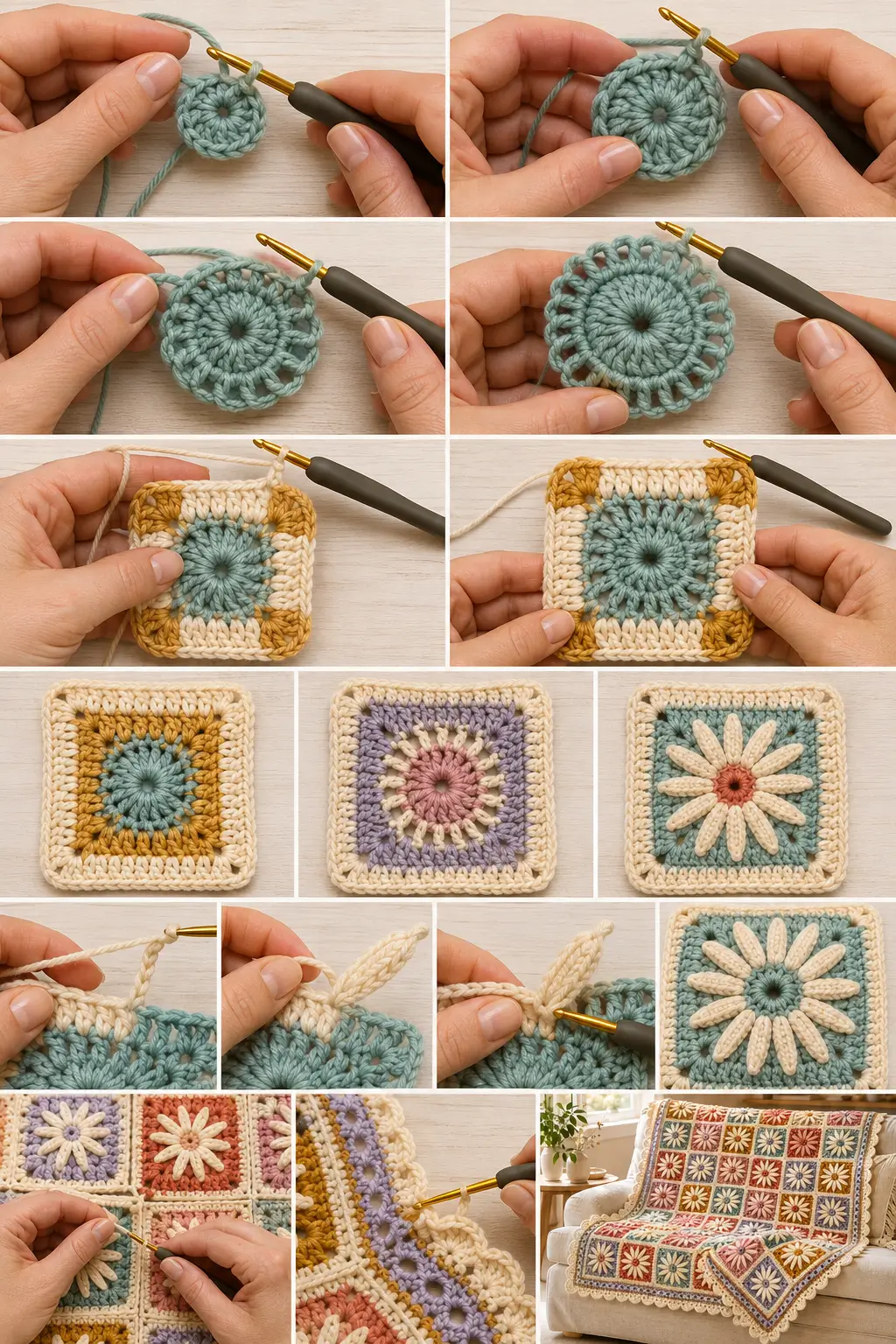 Blooming Star Crochet Blanket Pattern