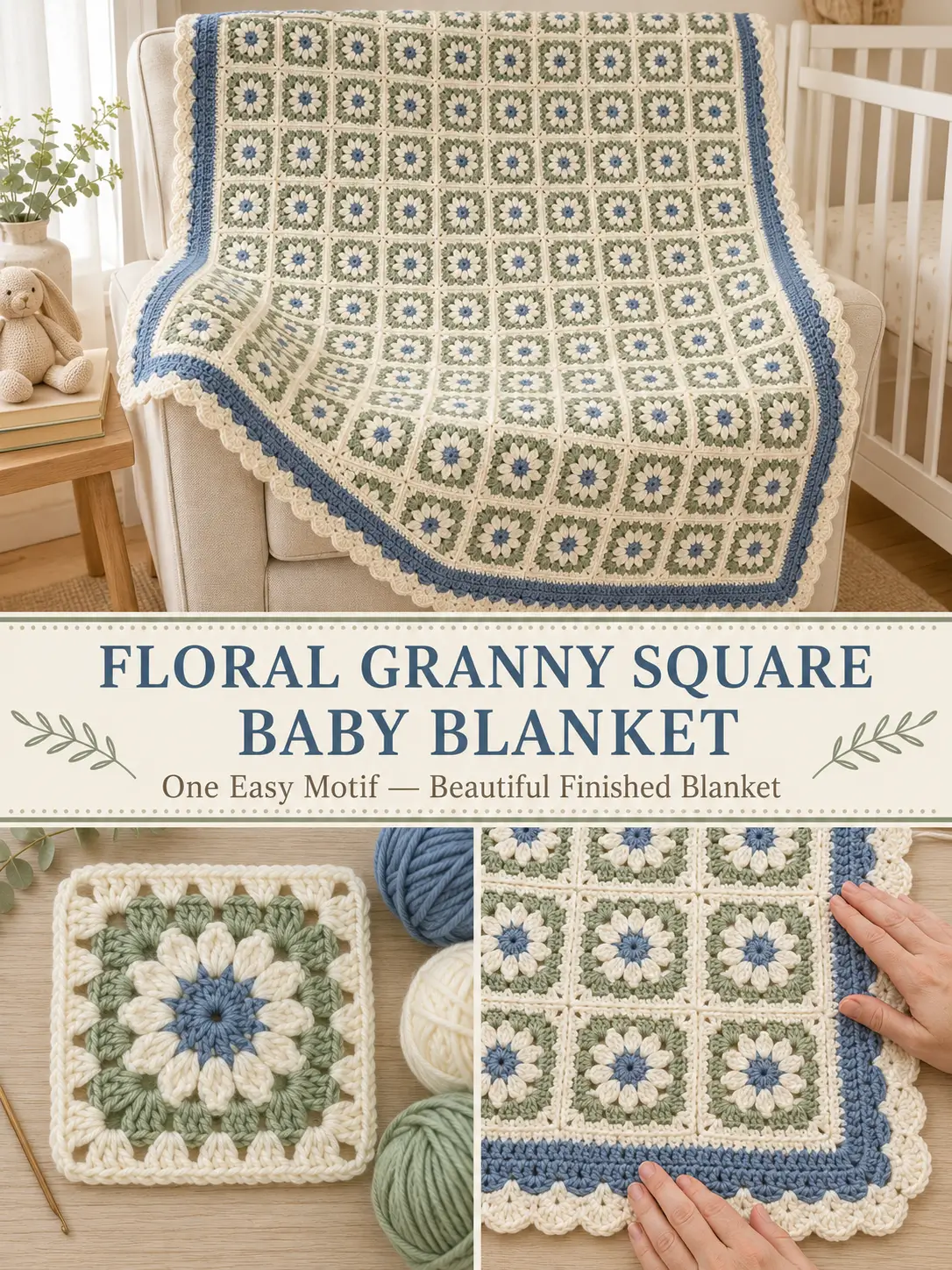 Floral Granny Square Baby Blanket Pattern