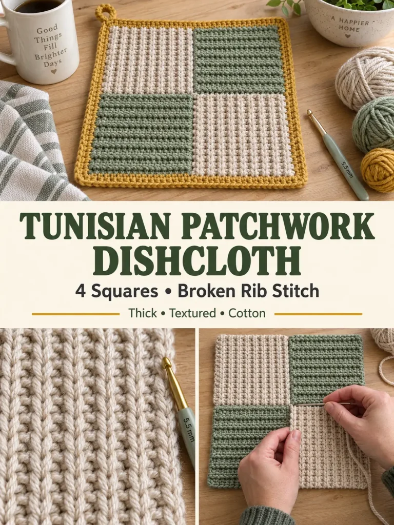 Tunisian Patchwork Dishcloth Pattern