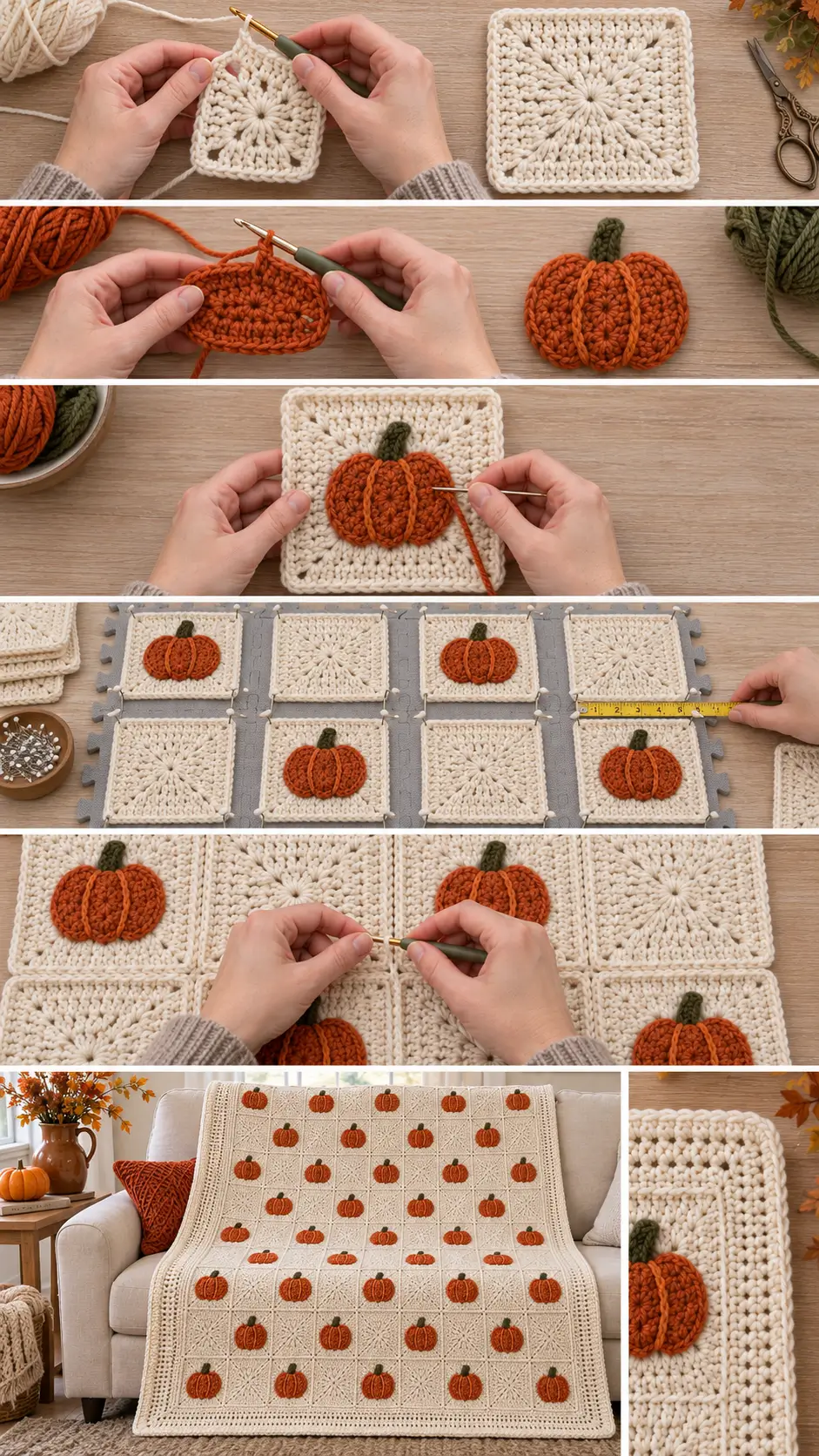 Pumpkin Patch Crochet Blanket Pattern