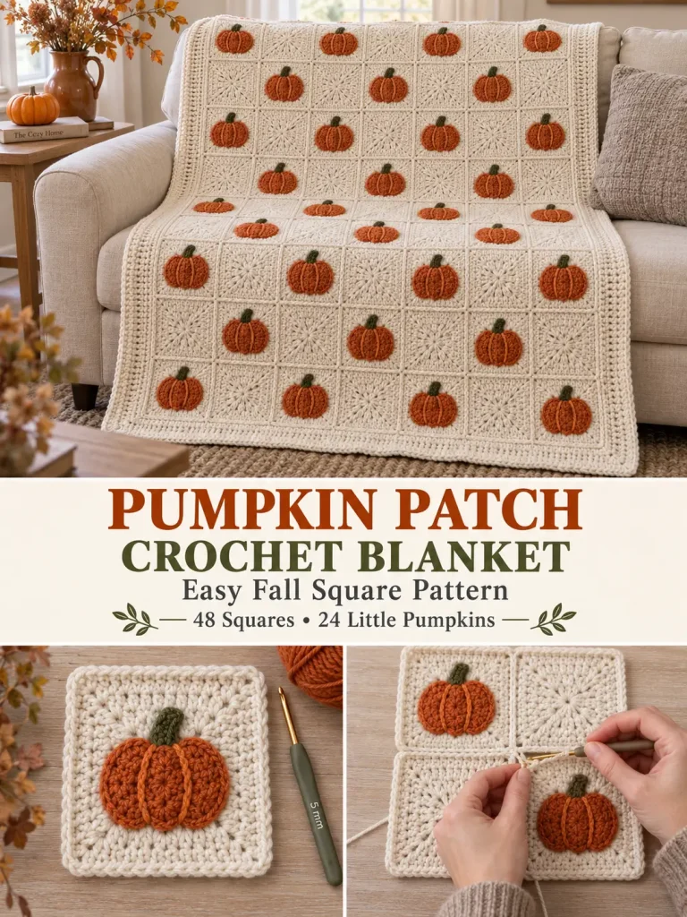 Pumpkin Patch Crochet Blanket Pattern
