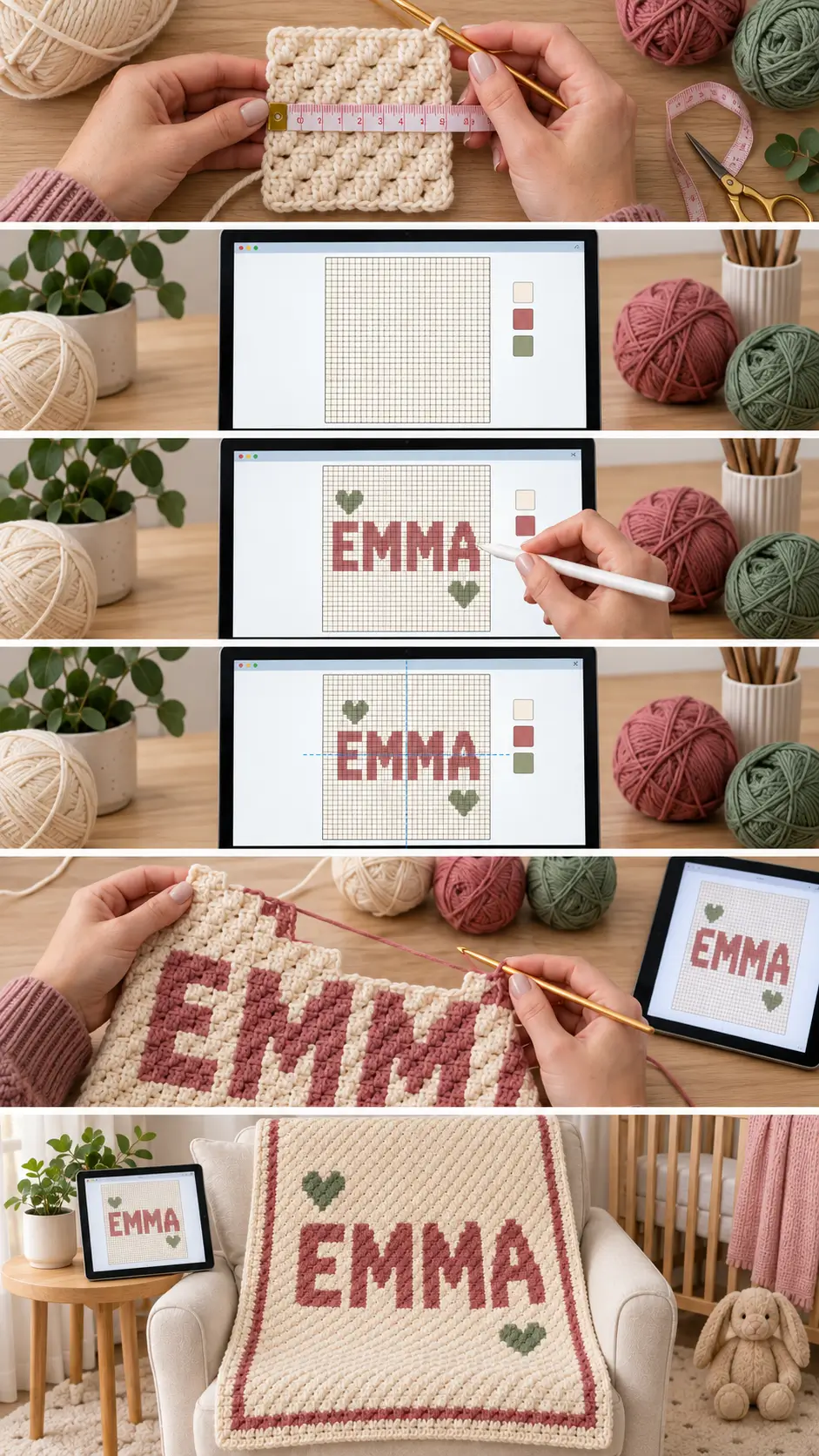 How to Make a C2C Name Blanket Graph in Stitch Fiddle