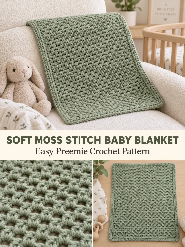 Soft Moss Stitch Preemie Baby Blanket