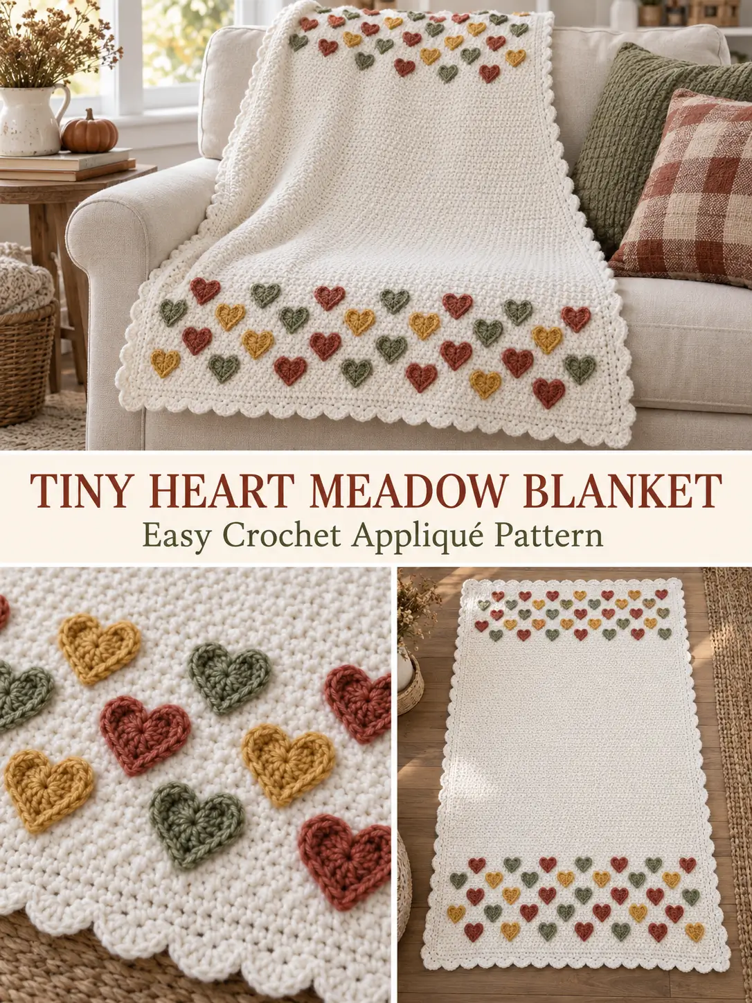 Tiny Heart Meadow Crochet Blanket