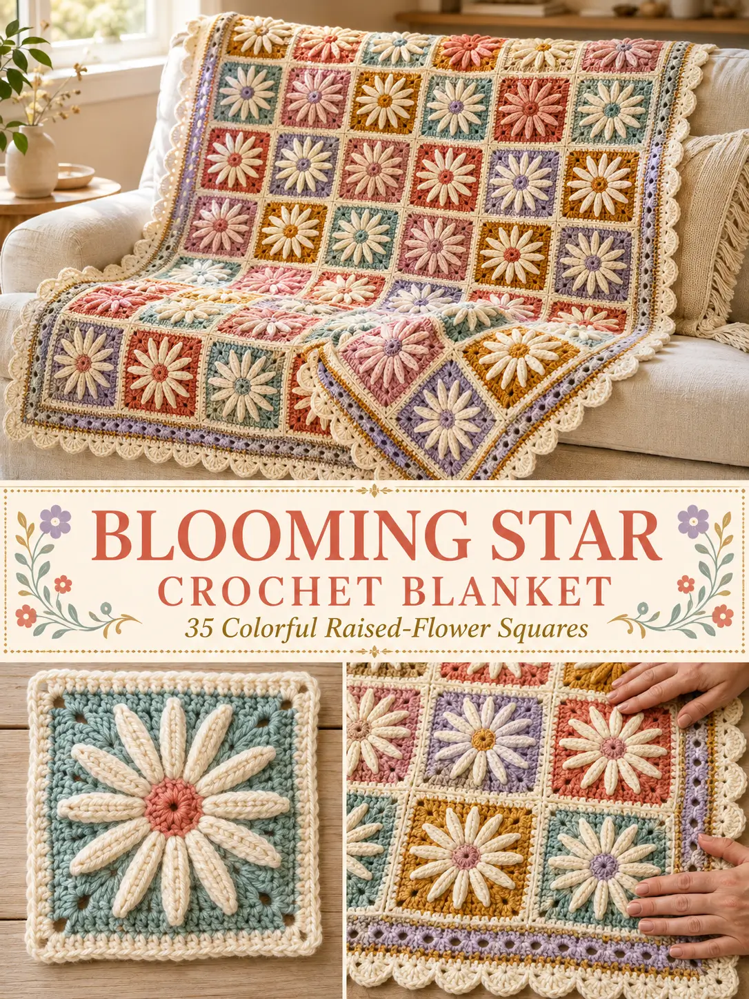 Blooming Star Crochet Blanket Pattern