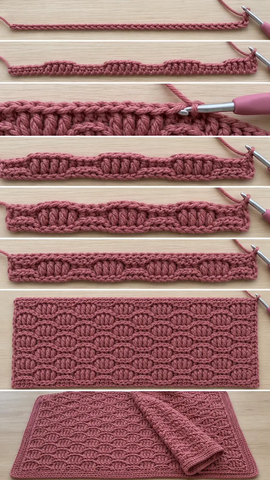 Almond Ridges Crochet Baby Blanket