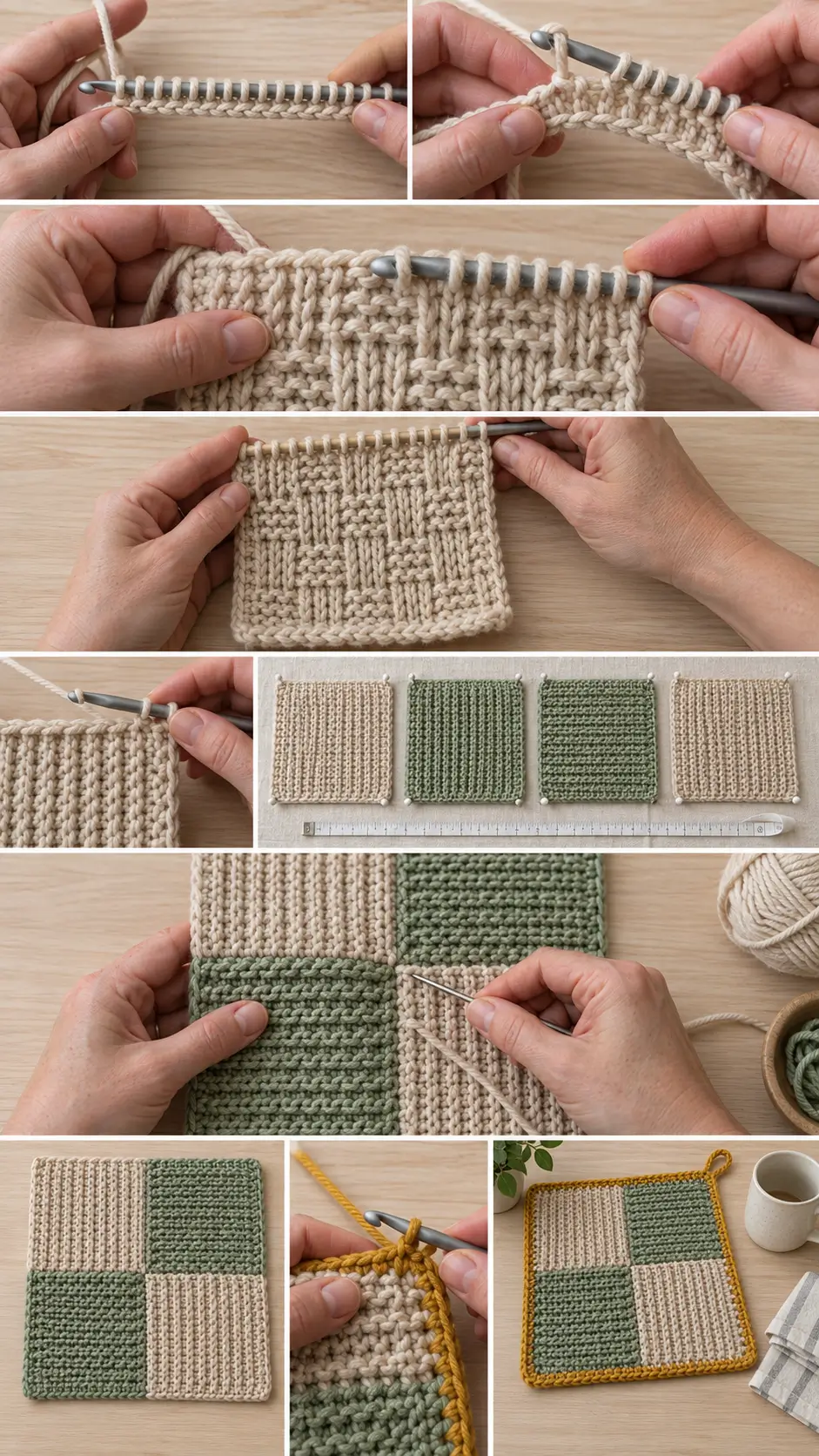 Tunisian Patchwork Dishcloth Pattern