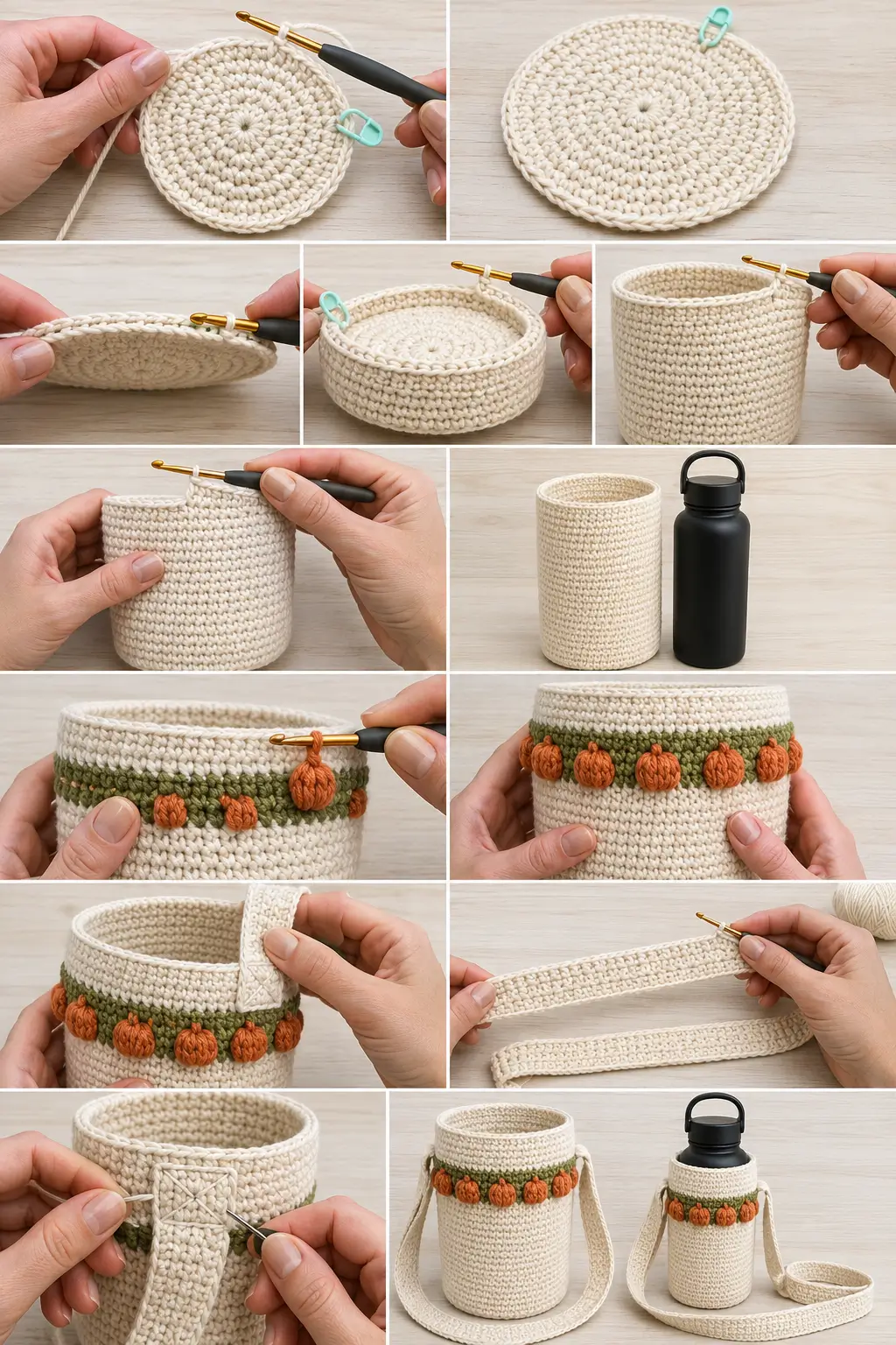 Pumpkin Water Bottle Holder Crochet Pattern