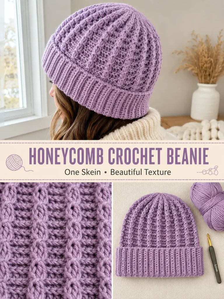 One-Skein Honeycomb Crochet Beanie Pattern
