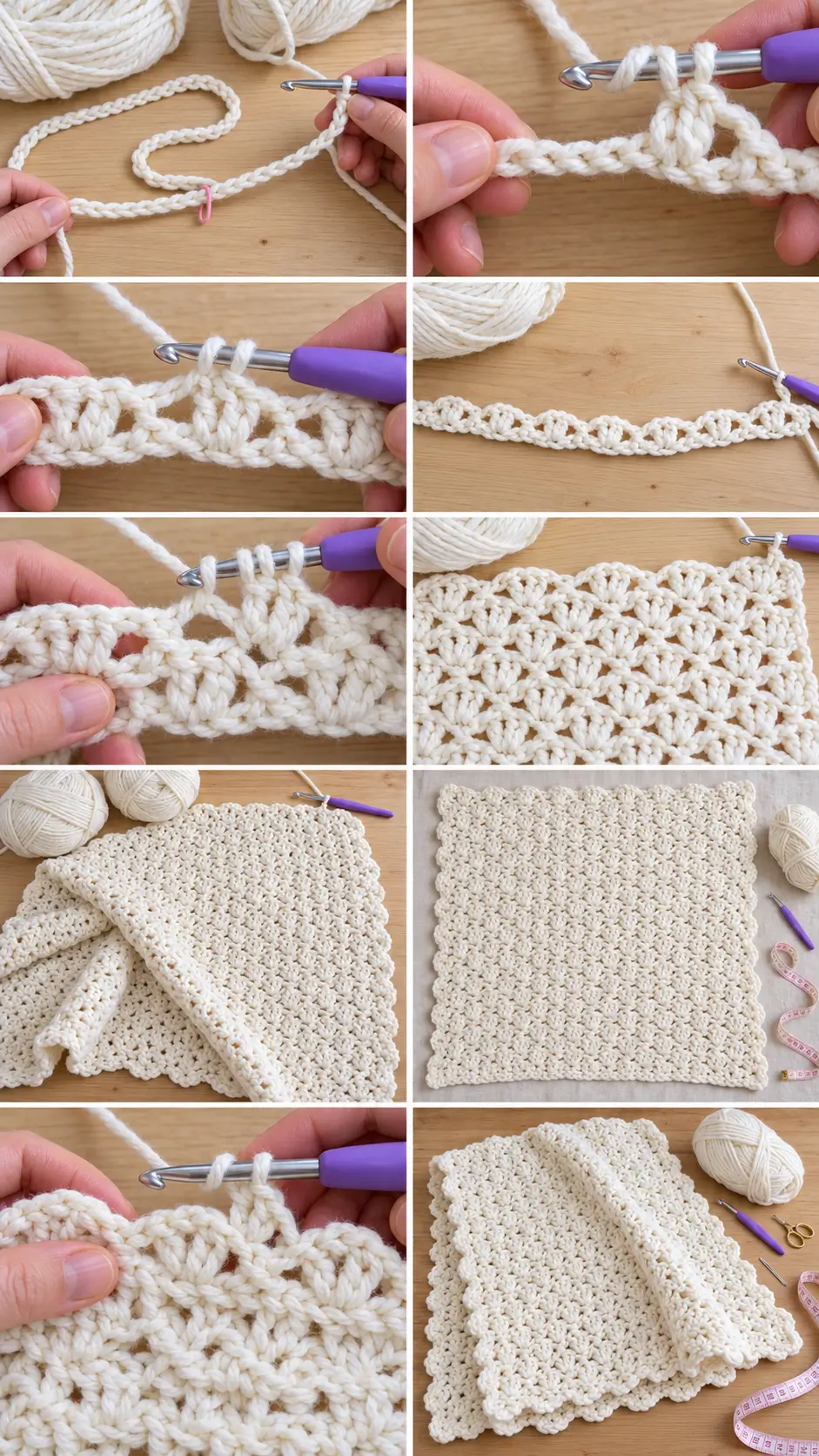 Cozy Reverse Blanket Stitch Crochet Blanket