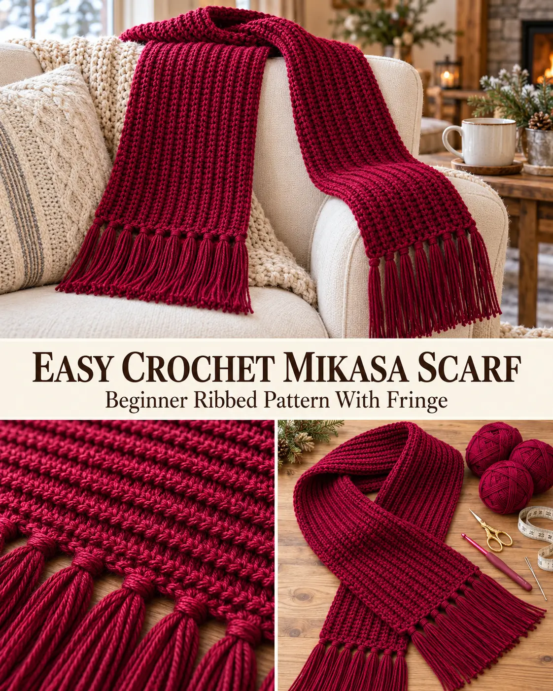 Easy Crochet Mikasa Scarf Pattern