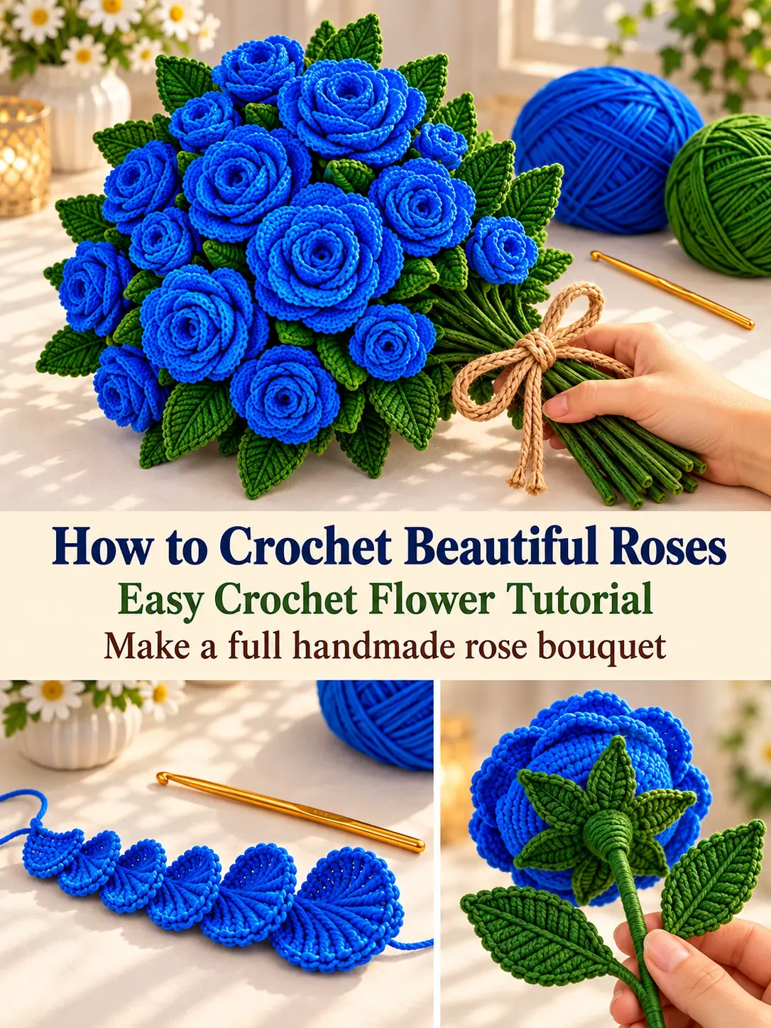 How to Crochet Beautiful Roses – Easy Crochet Flower Tutorial